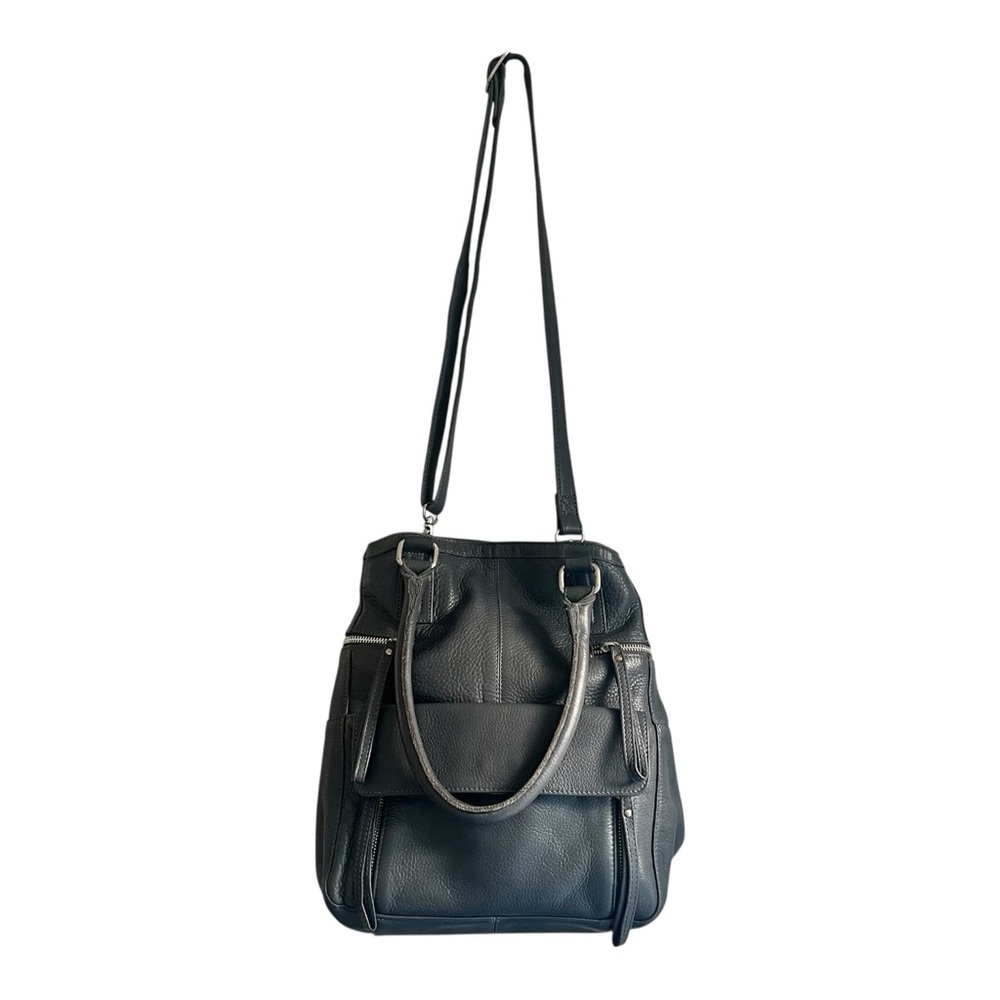 THE DAY & MOOD HANNAH BAG leather Anthropologie dual Handle removable strap Grey